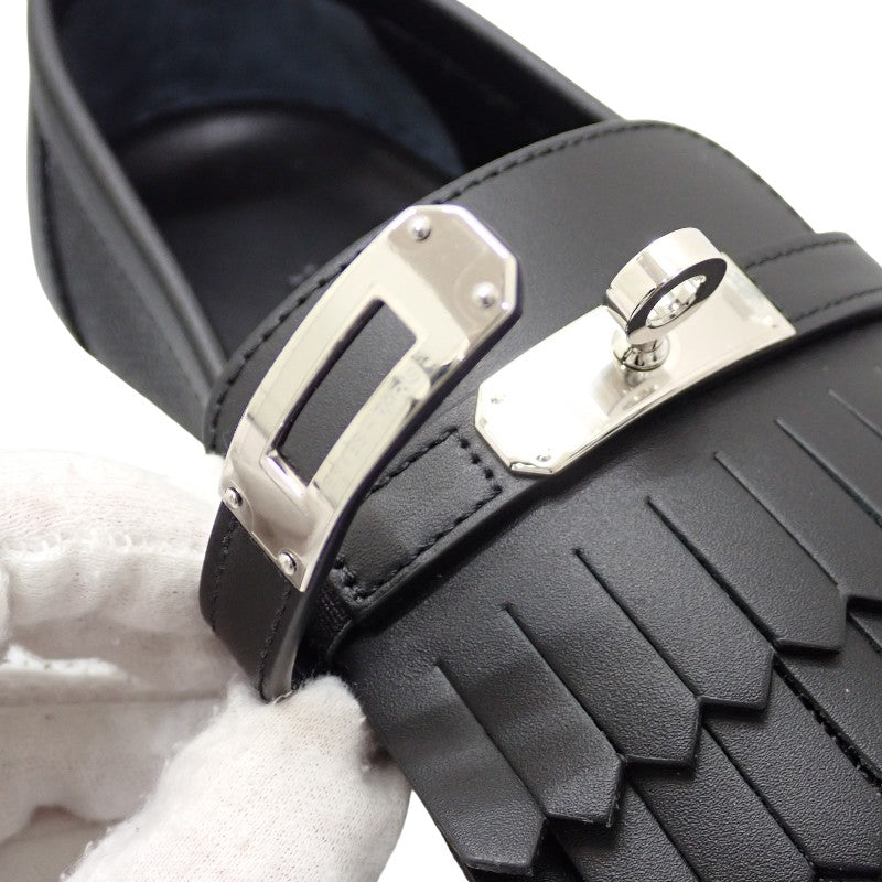 愛馬仕 HERMES 遊戲款 樂福鞋 H241189Z 02370 運動鞋 皮革 黑色 白色 銀色金屬件 EU37 日本尺寸23.5~24.0cm 女士【中古】【SA級】