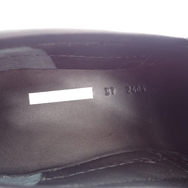 愛馬仕 HERMES 遊戲款 樂福鞋 H241189Z 02370 運動鞋 皮革 黑色 白色 銀色金屬件 EU37 日本尺寸23.5~24.0cm 女士【中古】【SA級】
