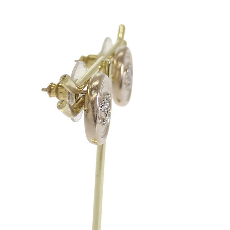 CHANEL 香奈兒 COCO Mark 圓圈耳環 金屬 水晶 金色 女款【中古】【AB級】