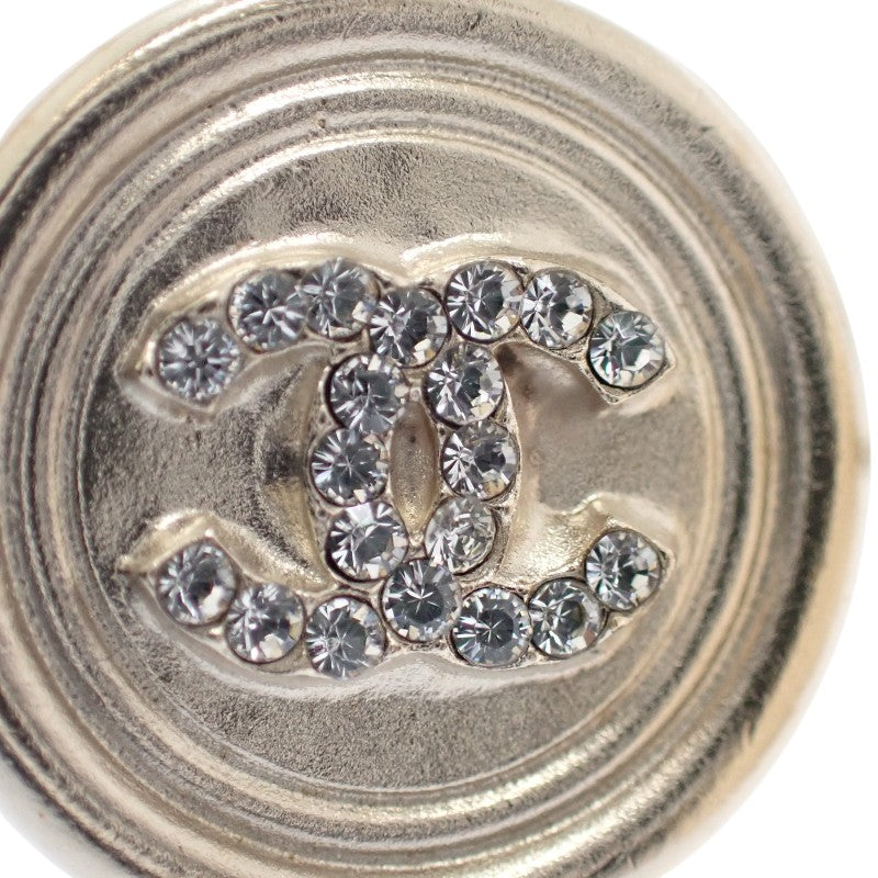 CHANEL 香奈兒 COCO Mark 圓圈耳環 金屬 水晶 金色 女款【中古】【AB級】