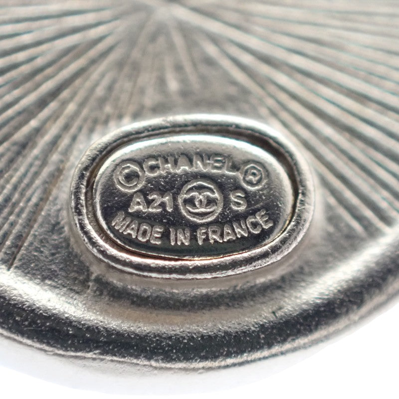 CHANEL 香奈兒 COCO Mark 圓圈耳環 金屬 水晶 金色 女款【中古】【AB級】