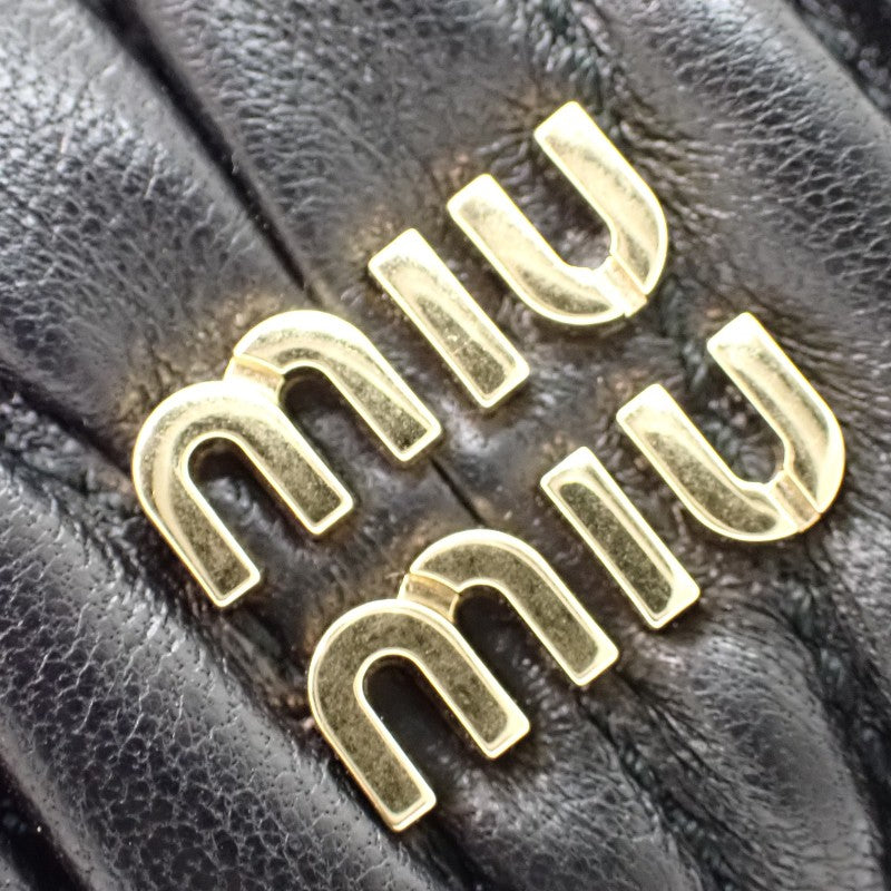 MIUMIU MIUMIU Matelassé 5ND022_AFPP_F0002 零錢包 小羊皮 黑色 金色配件 女士【二手】【A級】