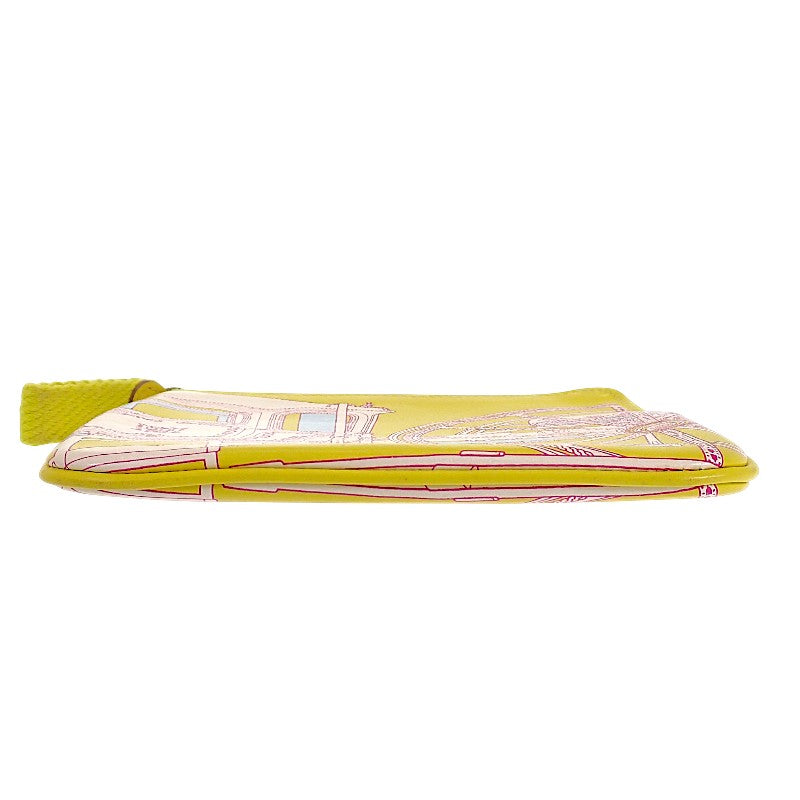 エルメス HERMES カレ ポケット Balade en Berline ポーチ ヴォースイフト イエロー レディース【中古】【ABランク】