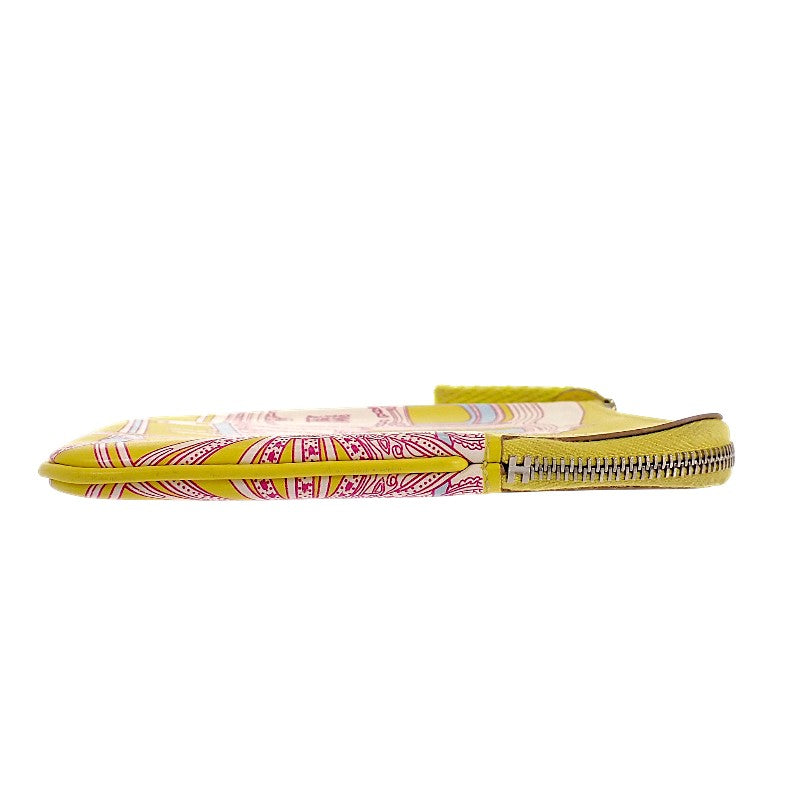エルメス HERMES カレ ポケット Balade en Berline ポーチ ヴォースイフト イエロー レディース【中古】【ABランク】