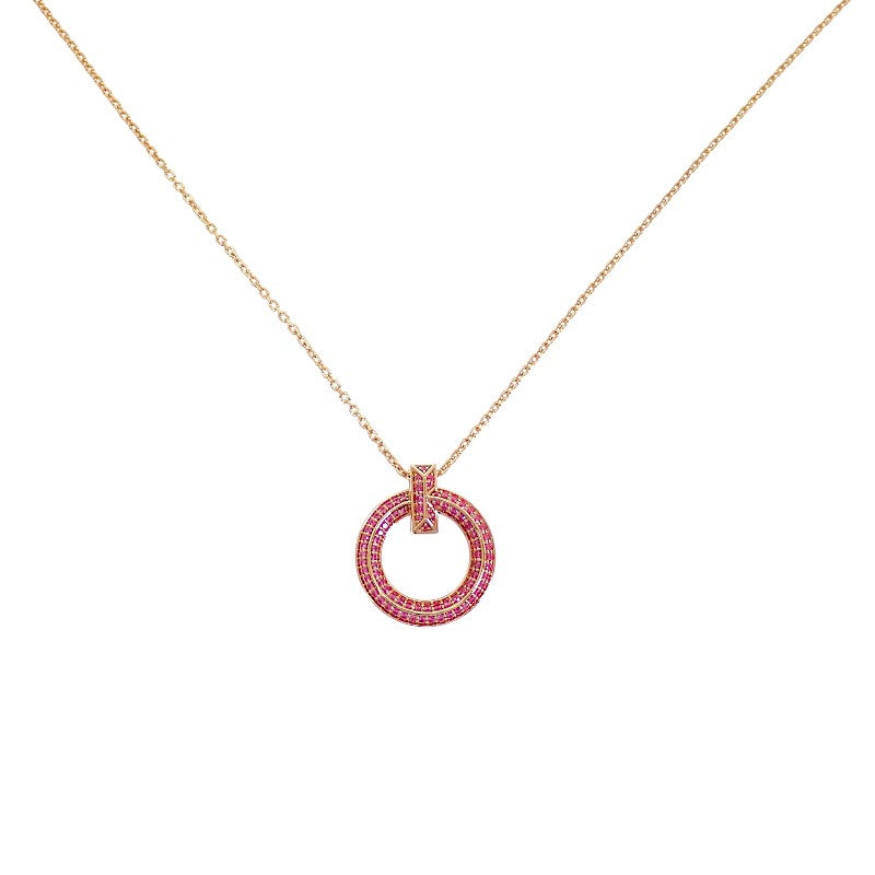ティファニー TIFFANY&Co. T ワン ミニ サークル ペンダント 74391443 ネックレス K18ローズゴールド ピンクサファイヤ レディース【中古】【Aランク】