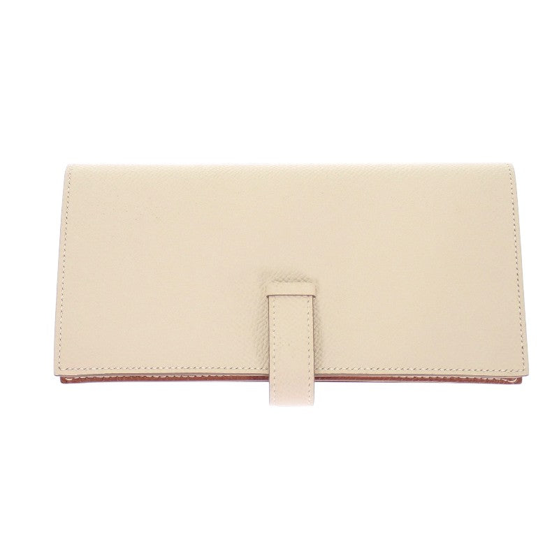 エルメス HERMES ベアンスフレヴェルソ 長財布 ヴォーエプソン ナタ ゴールド シルバー金具 レディース【中古】【Aランク】