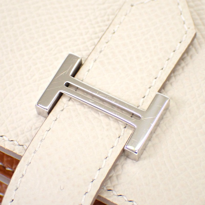 エルメス HERMES ベアンスフレヴェルソ 長財布 ヴォーエプソン ナタ ゴールド シルバー金具 レディース【中古】【Aランク】