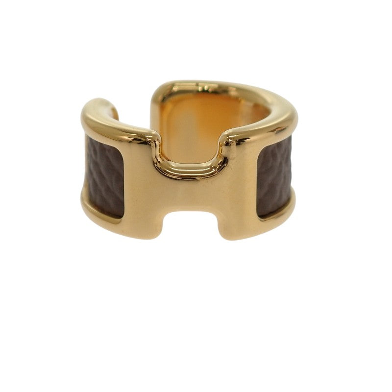 エルメス HERMES オランプPM イヤーカフ 片耳用 H010734CC18 イヤリング ヴォーエプソン エトゥープ ゴールド金具 レディース【中古】【Aランク】