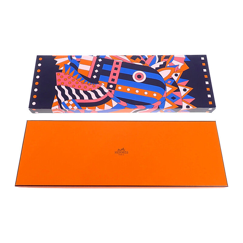 愛馬仕 HERMES H Tonneau H336111T 02 領帶 絲綢 棉 藏青色 男士【中古】【SA級品】