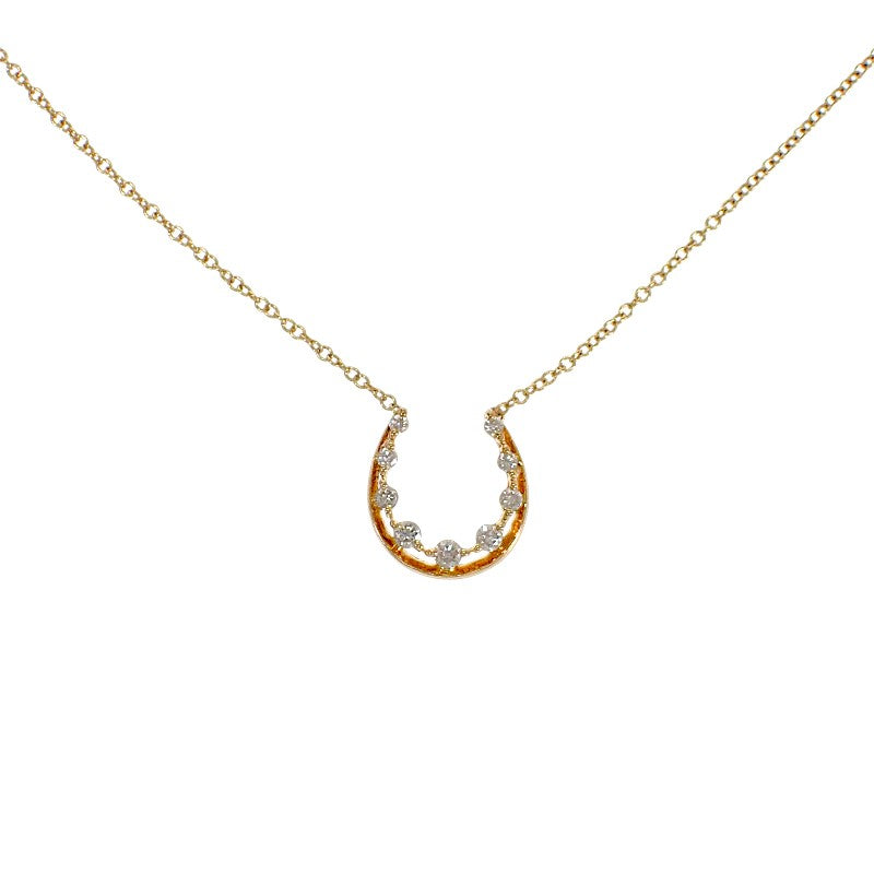 スタージュエリー STAR JEWELRY ホースシュー 2ZN1368 ネックレス K18イエローゴールド ダイヤモンド レディース【中古】【Aランク】