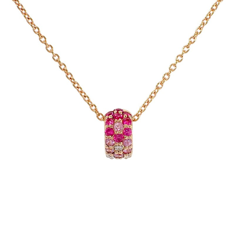 ポンテヴェキオ Ponte Vecchio ROTONDO ロトンド Sサイズ GL0004N940PSPG ネックレス K18ピンクゴールド ダイヤモンド ピンクサファイア レディース【中古】【Aランク】