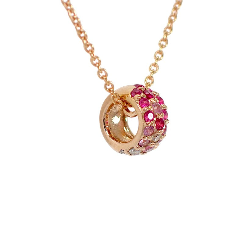 ポンテヴェキオ Ponte Vecchio ROTONDO ロトンド Sサイズ GL0004N940PSPG ネックレス K18ピンクゴールド ダイヤモンド ピンクサファイア レディース【中古】【Aランク】