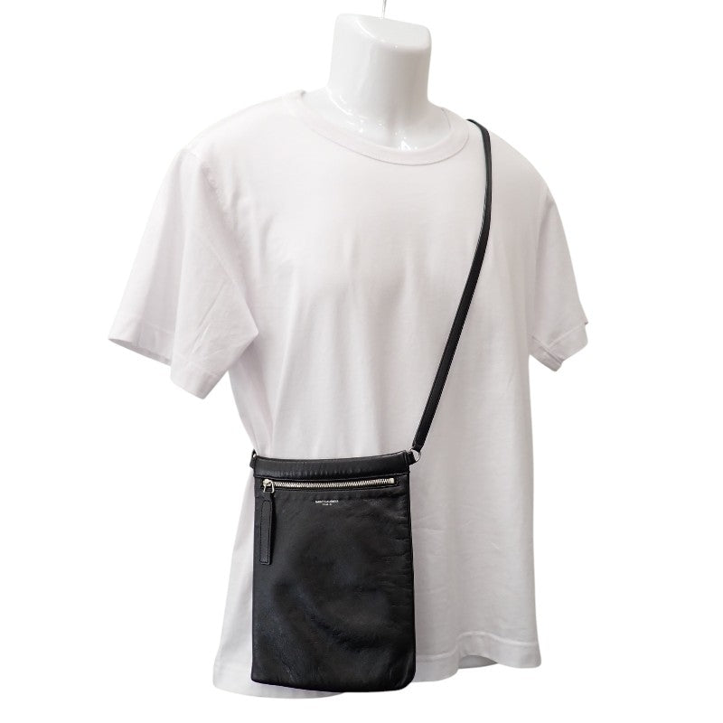 SAINT LAURENT Crossbody Bag 581697_1GE0E_1000 Shoulder Bag Leather Black Silver Hardware Men's Women's Unisex 【Used】【AB Rank】
