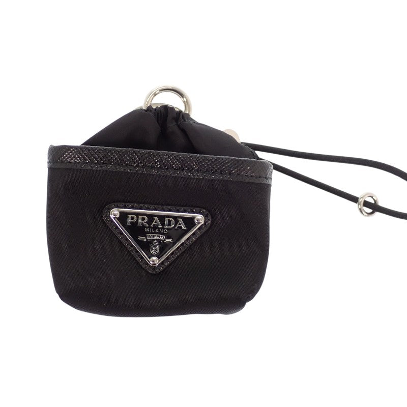 プラダ PRADA Re-Nylon ミニポーチ キーチェーン Air Pods Pro ケース 2TT170_2DMK_F0002 バッグチャーム ナイロン ブラック レディース メンズ ユニセックス【中古】【Aランク】