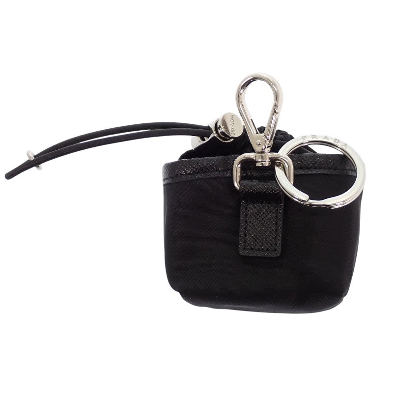 プラダ PRADA Re-Nylon ミニポーチ キーチェーン Air Pods Pro ケース 2TT170_2DMK_F0002 バッグチャーム ナイロン ブラック レディース メンズ ユニセックス【中古】【Aランク】