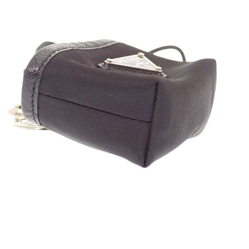 プラダ PRADA Re-Nylon ミニポーチ キーチェーン Air Pods Pro ケース 2TT170_2DMK_F0002 バッグチャーム ナイロン ブラック レディース メンズ ユニセックス【中古】【Aランク】