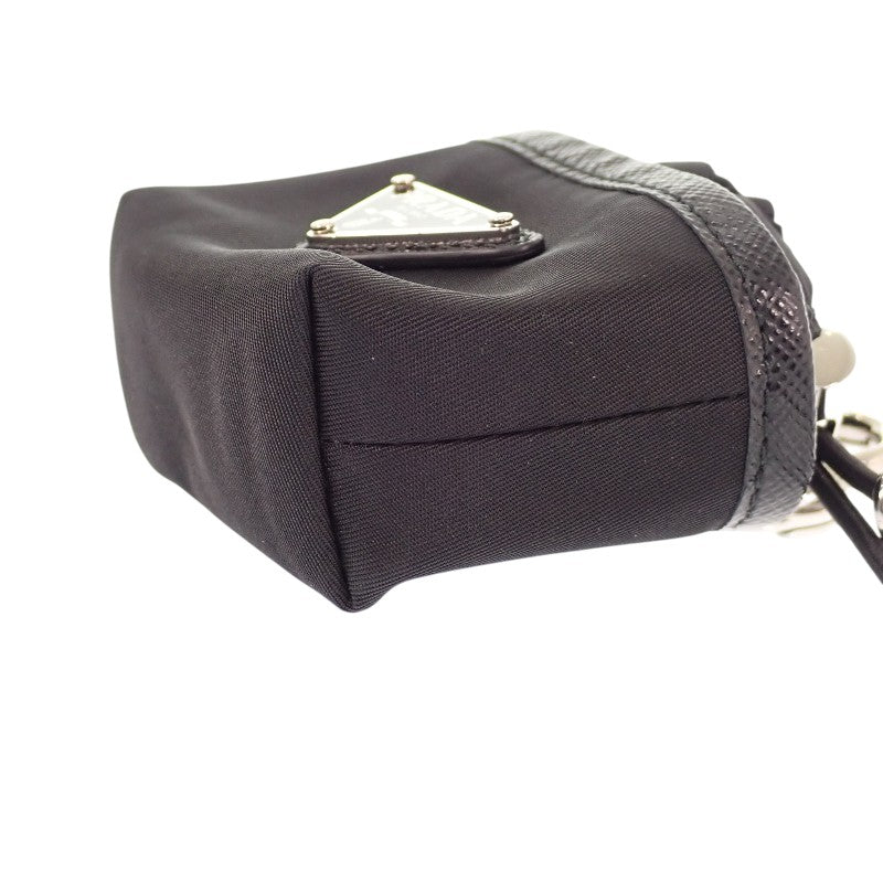 プラダ PRADA Re-Nylon ミニポーチ キーチェーン Air Pods Pro ケース 2TT170_2DMK_F0002 バッグチャーム ナイロン ブラック レディース メンズ ユニセックス【中古】【Aランク】