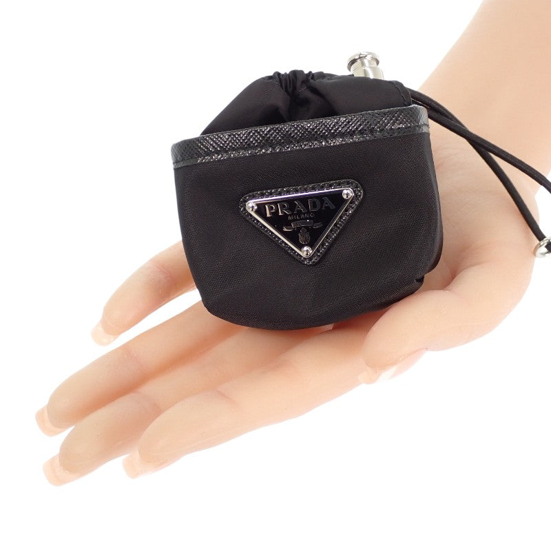 プラダ PRADA Re-Nylon ミニポーチ キーチェーン Air Pods Pro ケース 2TT170_2DMK_F0002 バッグチャーム ナイロン ブラック レディース メンズ ユニセックス【中古】【Aランク】