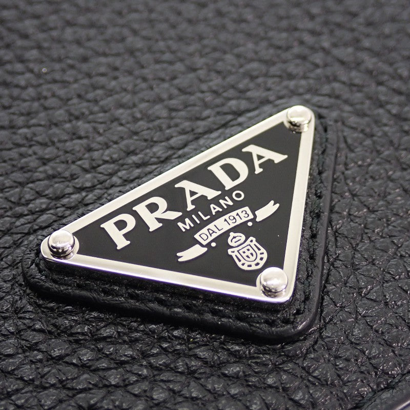 プラダ PRADA ヴィッテロダイノレザー 財布 2MO513_2E54_F0002 二つ折り財布 レザー ブラック シルバー金具 メンズ【中古】【ABランク】