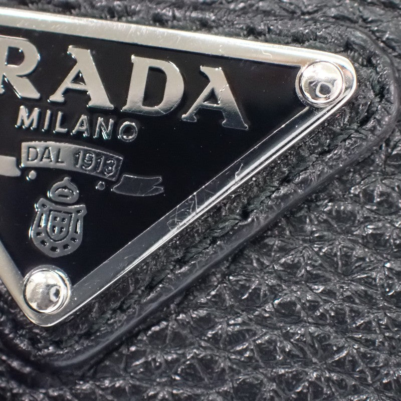 プラダ PRADA ヴィッテロダイノレザー 財布 2MO513_2E54_F0002 二つ折り財布 レザー ブラック シルバー金具 メンズ【中古】【ABランク】