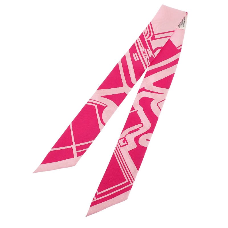 エルメス HERMES ツイリー クーペ タトゥー アージュ スカーフ シルク ローズヴィフ ローズペール レディース【中古】【ABランク】