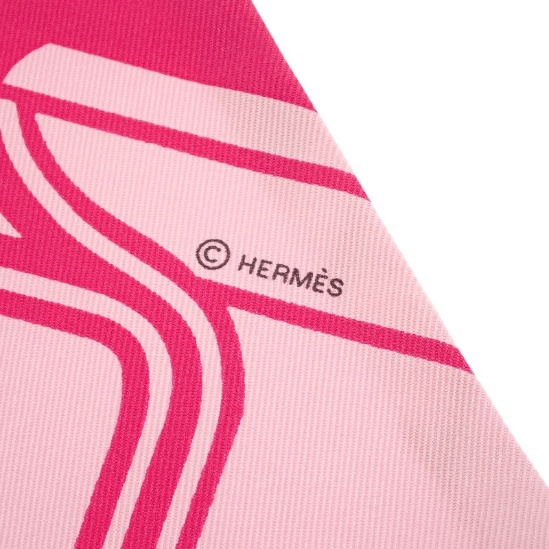 エルメス HERMES ツイリー クーペ タトゥー アージュ スカーフ シルク ローズヴィフ ローズペール レディース【中古】【ABランク】