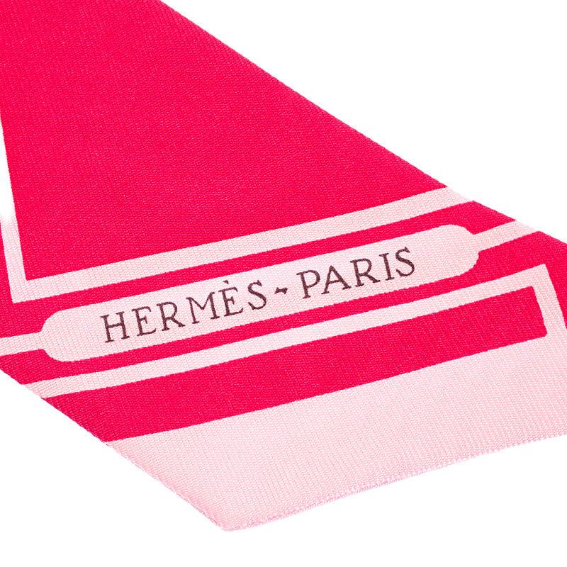 エルメス HERMES ツイリー クーペ タトゥー アージュ スカーフ シルク ローズヴィフ ローズペール レディース【中古】【ABランク】