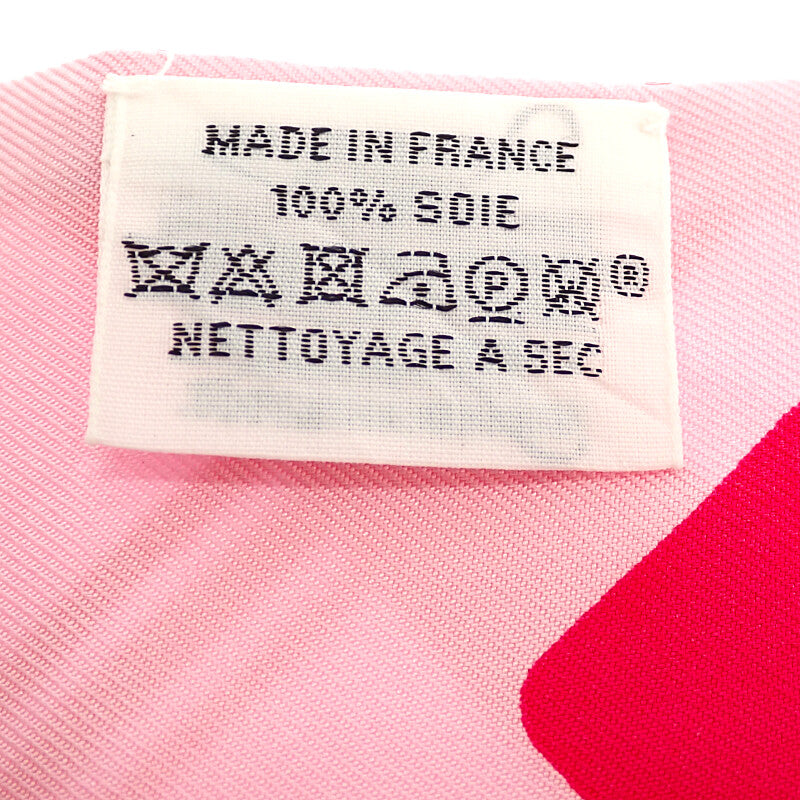 エルメス HERMES ツイリー クーペ タトゥー アージュ スカーフ シルク ローズヴィフ ローズペール レディース【中古】【ABランク】