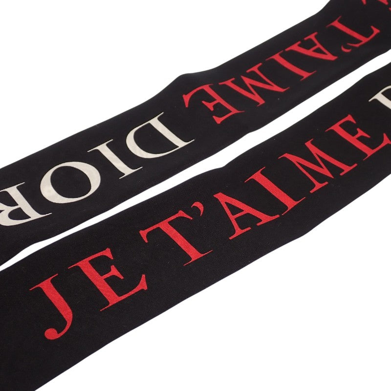 Dior Mitzah Amour Collection Scarf Silk Black Women's【Used】【AB Rank】