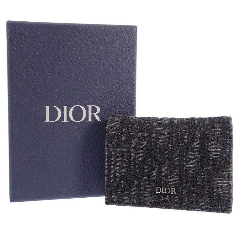 ディオール Dior ビジネスカードホルダー 2ESCH178YSE_H03E カードケース カーフ レザー ブラック メンズ レディース【中古】【ABランク】