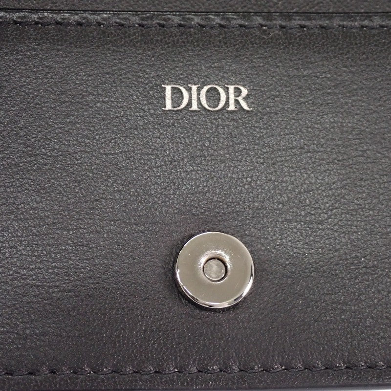 ディオール Dior ビジネスカードホルダー 2ESCH178YSE_H03E カードケース カーフ レザー ブラック メンズ レディース【中古】【ABランク】