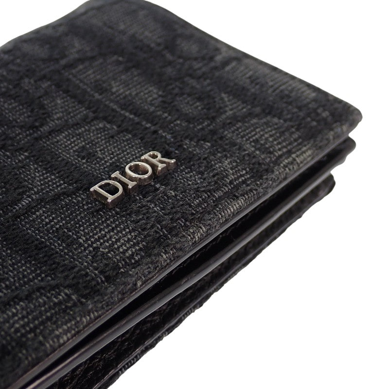ディオール Dior ビジネスカードホルダー 2ESCH178YSE_H03E カードケース カーフ レザー ブラック メンズ レディース【中古】【ABランク】
