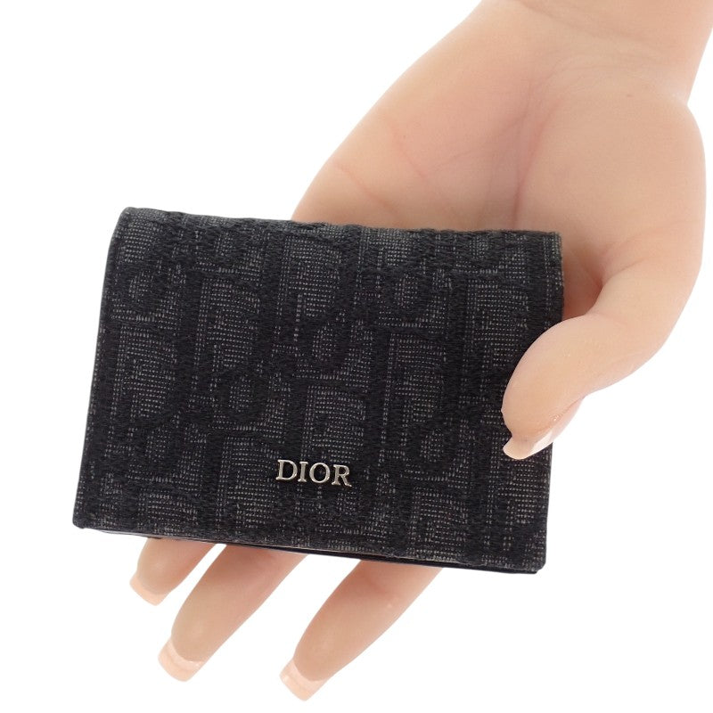 ディオール Dior ビジネスカードホルダー 2ESCH178YSE_H03E カードケース カーフ レザー ブラック メンズ レディース【中古】【ABランク】