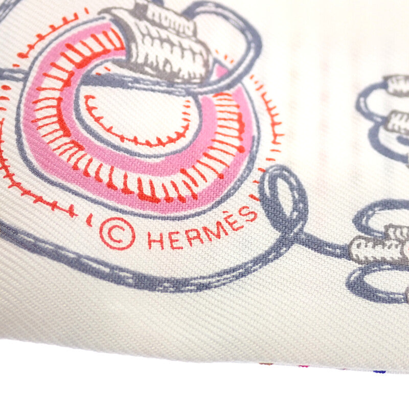 エルメス HERMES ツイリー ポワンティエ シュヴァロスコープ ネオン H853954S 04 スカーフ シルク ホワイト ローズ ヴェール レディース【中古】【ABランク】