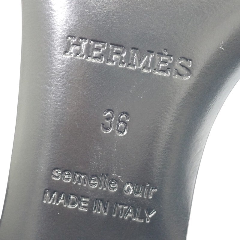 エルメス HERMES パラディ ミュール 36 ミュール スウェード ブラック ブルー ゴールド金具 レディース【中古】【Aランク】