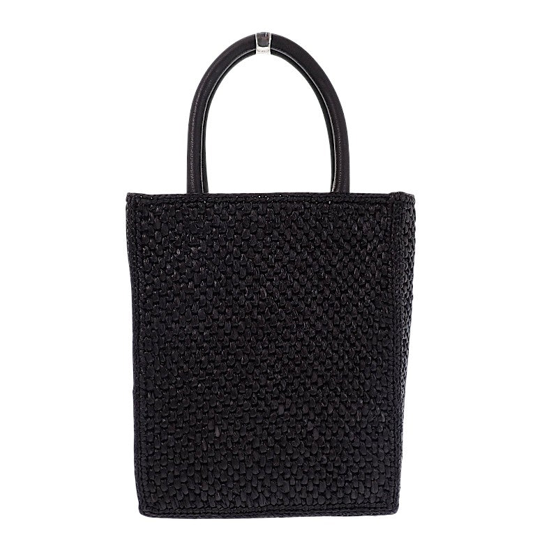 ロエベ LOEWE スタンダード A5 トート A563S30X09 2WAYバッグ ラフィア レザー ブラック ゴールド金具 レディース【中古】【Aランク】