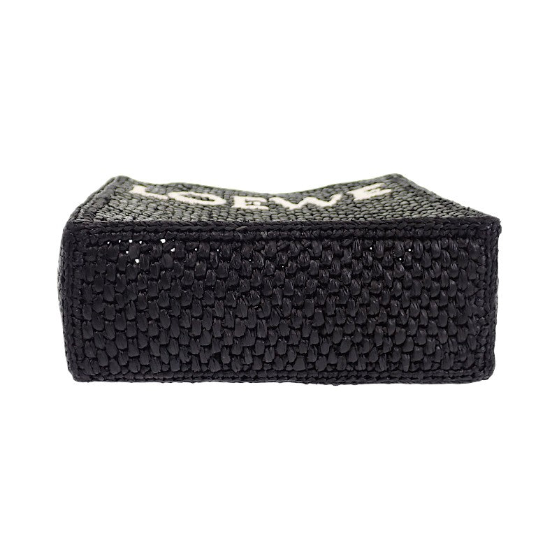 ロエベ LOEWE スタンダード A5 トート A563S30X09 2WAYバッグ ラフィア レザー ブラック ゴールド金具 レディース【中古】【Aランク】