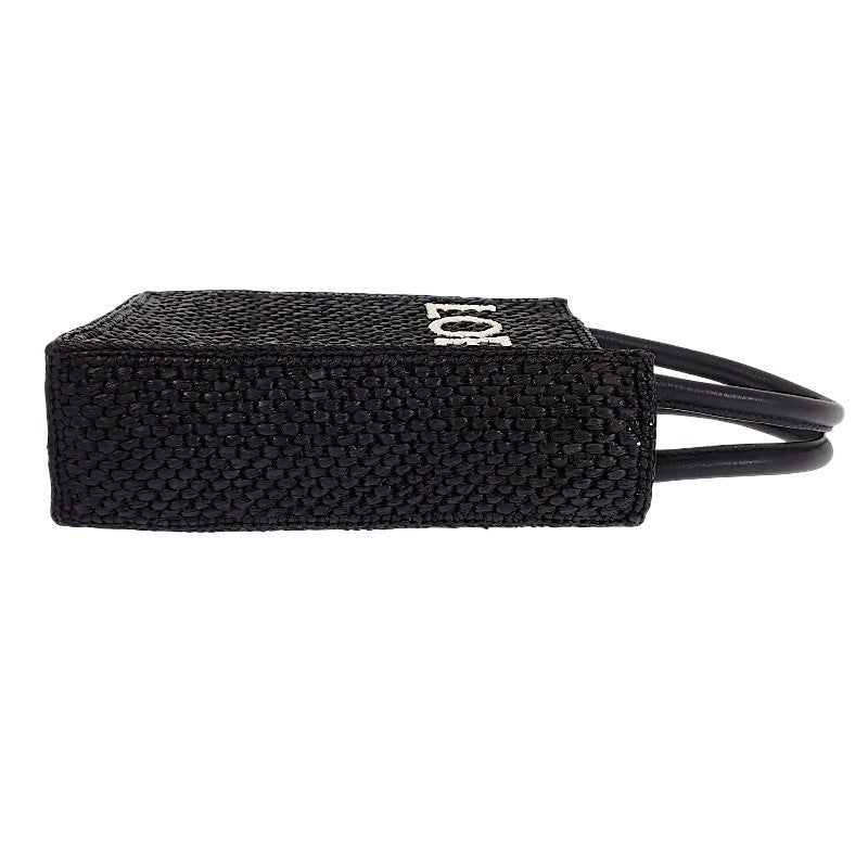 ロエベ LOEWE スタンダード A5 トート A563S30X09 2WAYバッグ ラフィア レザー ブラック ゴールド金具 レディース【中古】【Aランク】