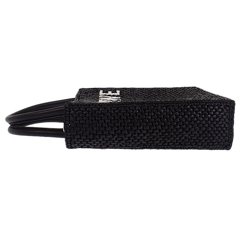 ロエベ LOEWE スタンダード A5 トート A563S30X09 2WAYバッグ ラフィア レザー ブラック ゴールド金具 レディース【中古】【Aランク】