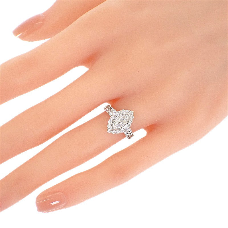 Design Jewelry Ring 11 (US 5.5) Pt900 Platinum Diamond Women's