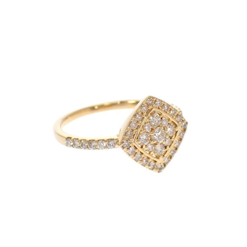 Design Jewelry Ring, Size 11, K18 Yellow Gold Diamond Ladies