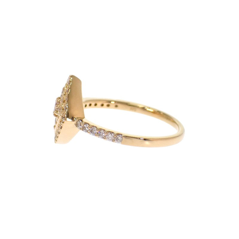 Design Jewelry Ring, Size 11, K18 Yellow Gold Diamond Ladies