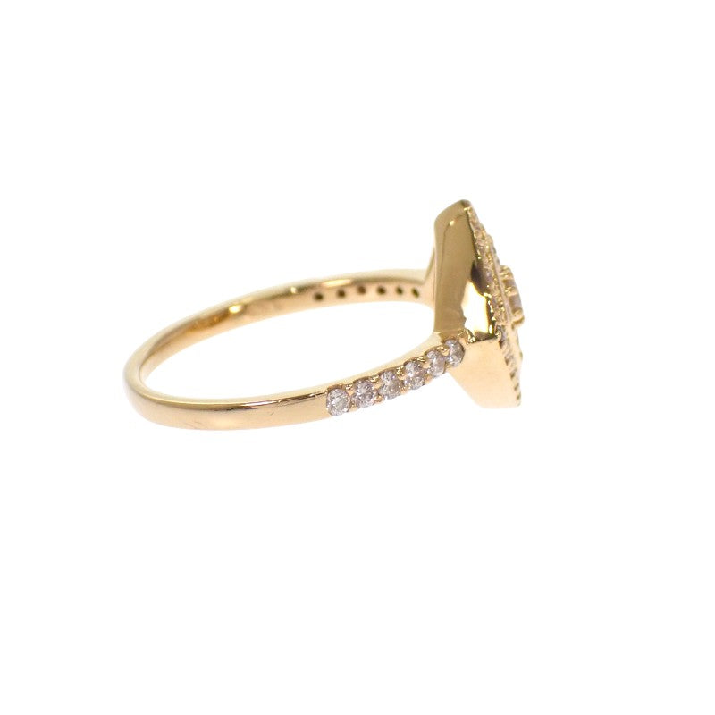 Design Jewelry Ring, Size 11, K18 Yellow Gold Diamond Ladies