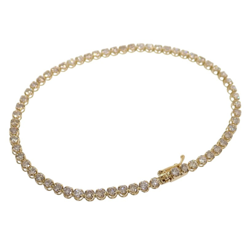 デザインジュエリー テニス ブレスレット K18イエローゴールド ダイヤモンド レディース メンズ【中古】【Aランク】
