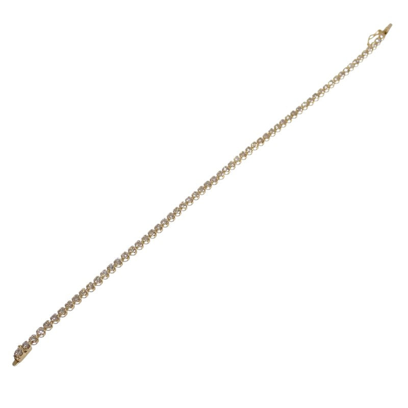 デザインジュエリー テニス ブレスレット K18イエローゴールド ダイヤモンド レディース メンズ【中古】【Aランク】