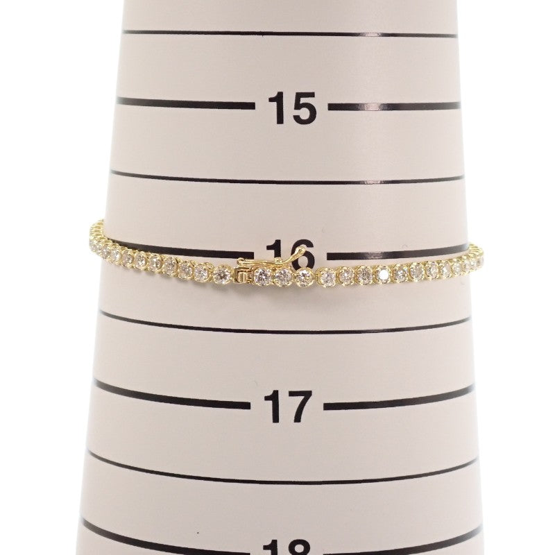 デザインジュエリー テニス ブレスレット K18イエローゴールド ダイヤモンド レディース メンズ【中古】【Aランク】