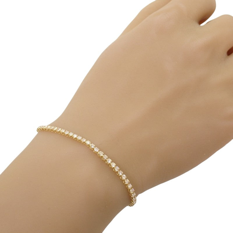 デザインジュエリー テニス ブレスレット K18イエローゴールド ダイヤモンド レディース メンズ【中古】【Aランク】