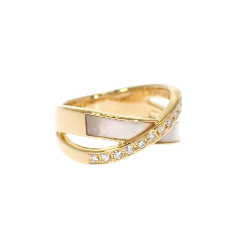 TASAKI Shell Ring, Size 12, K18 Yellow Gold, Gold, Diamond, Ladies'