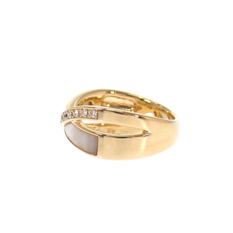 TASAKI Shell Ring, Size 12, K18 Yellow Gold, Gold, Diamond, Ladies'