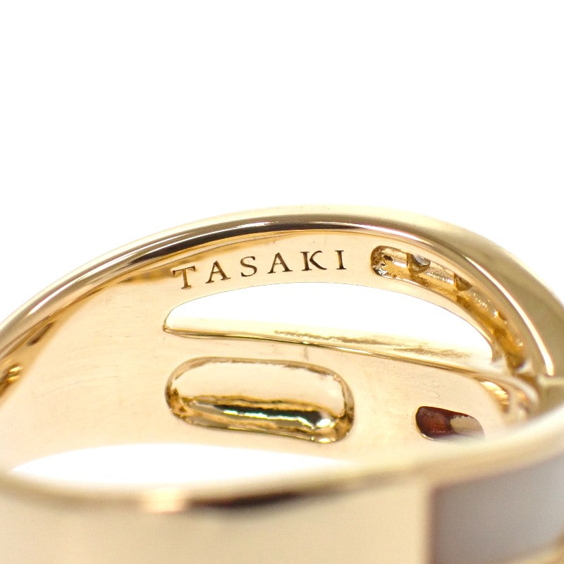 TASAKI Shell Ring, Size 12, K18 Yellow Gold, Gold, Diamond, Ladies'